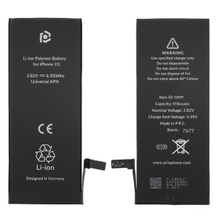 Batéria pre Apple iPhone 6S, 1715 mAh, montážny popruh súčasťou balenia Batéria pre Apple iPhone 6S, 1715 mAh, montážny popruh súčasťou balenia