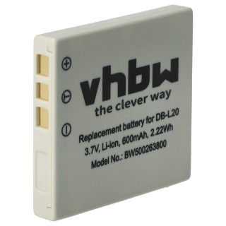 Batéria DB-L20 pre Sanya Xacti DMX-C1 / VPC-C1 / VPC-J1, 600 mAh Batéria DB-L20 pre Sanya Xacti DMX-C1 / VPC-C1 / VPC-J1, 600 mAh
