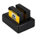 Nabíjačka batérií GoPro Hero 4, AHDBT-401, Dual, MicroUSB
