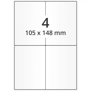 Samo-prilepiace etikety na odosielanie, 105 x 148 mm, A6 na A4, 500 listov (2000 etikiet)
