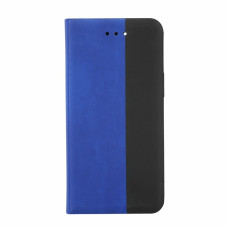 Apple iPhone 13 Mini flipové puzdro z umelej kože, modro-čierne