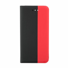 Kožené flipové puzdro Apple iPhone 13 Pro Max PU červeno-čierne