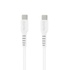 Dátový kábel z USB-C 2.0 na USB-C 2.0 Power Delivery, 100 W, biely, 0,6 m