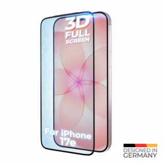 Tvrdené ochranné sklo pre Apple iPhone 16e /  iPhone 17e, Full Cover 3D, čierna